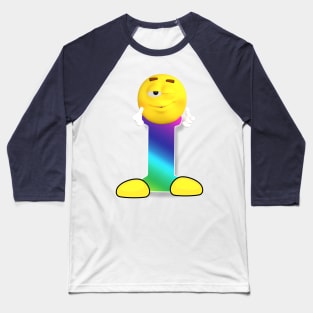 Letter I Alphabet Smiley Monogram Face Emoji Shirt for Men Women Kids Baseball T-Shirt